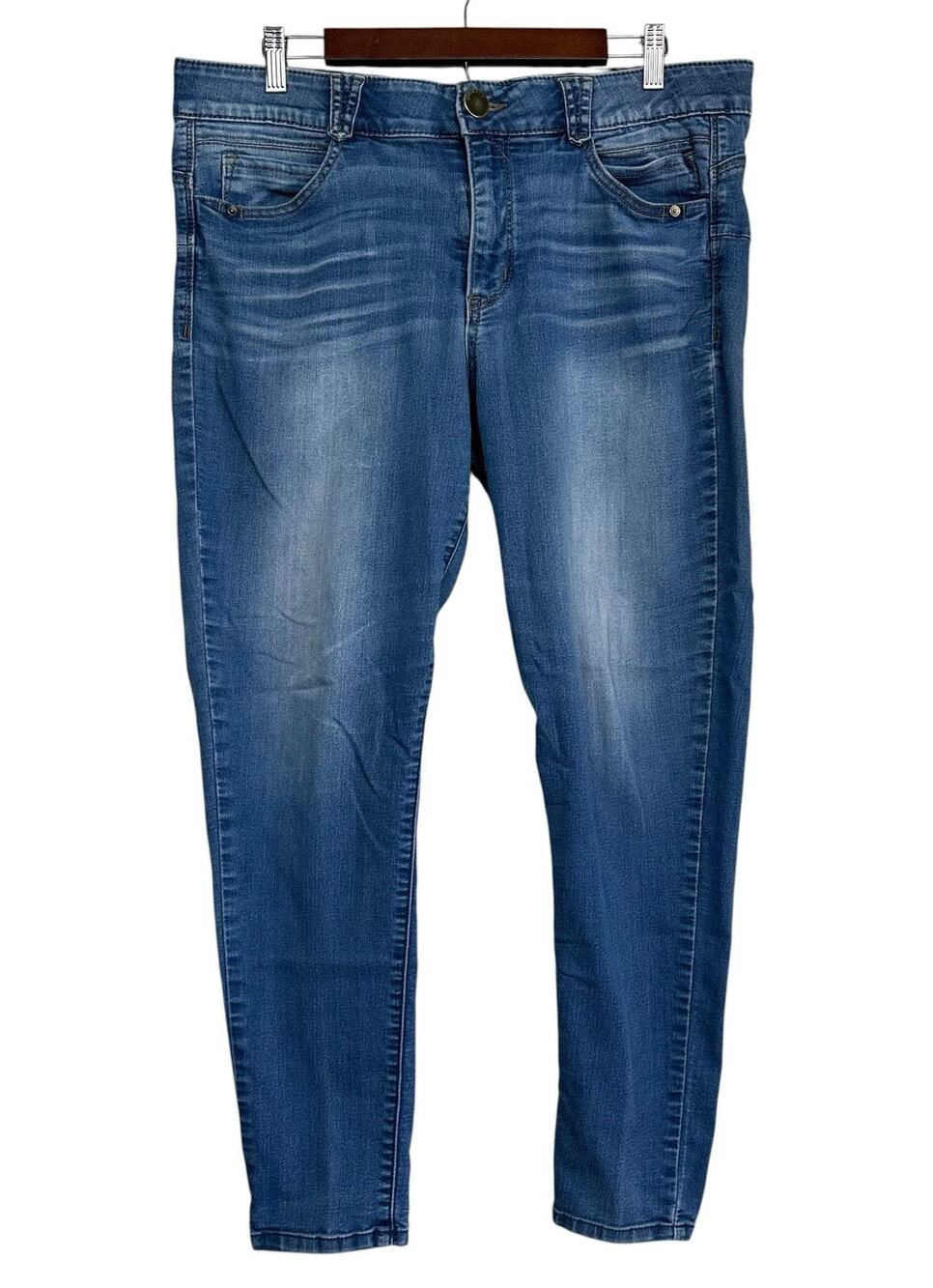Democracy "Ab"solution Cuffed Indigo Ankle Skimmer Stretch Jeans Size 16